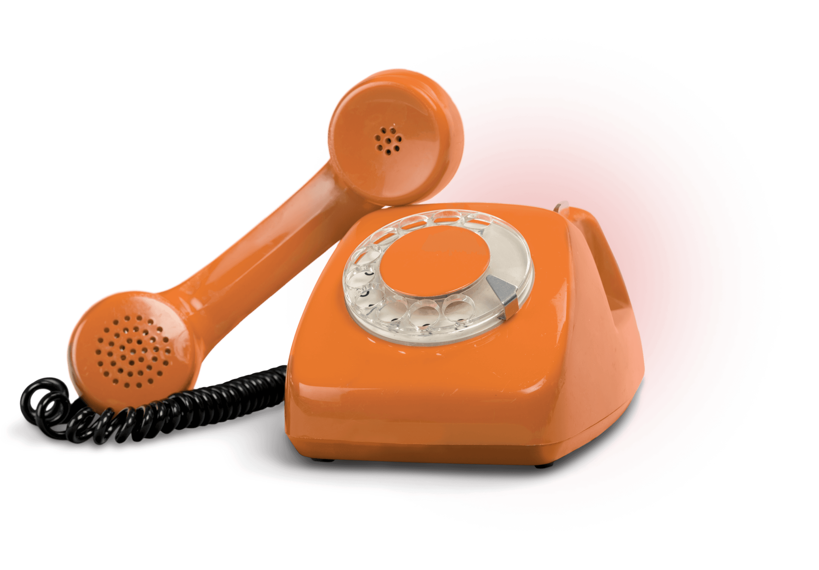 Orange retro telephone